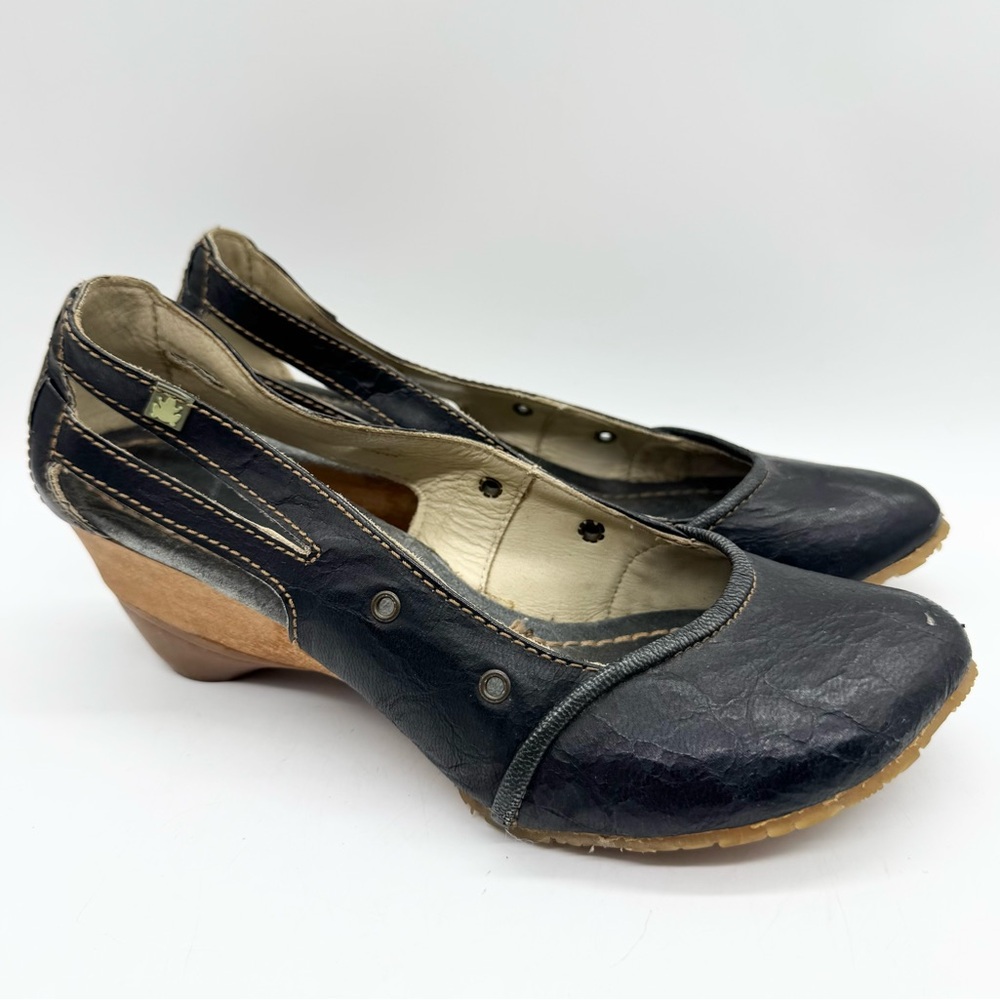 El Naturalista Papua Slip On Heel Square Toe Comfort Shoe Black Size 38 Hippie